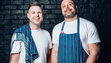 Ben Bayly with chef